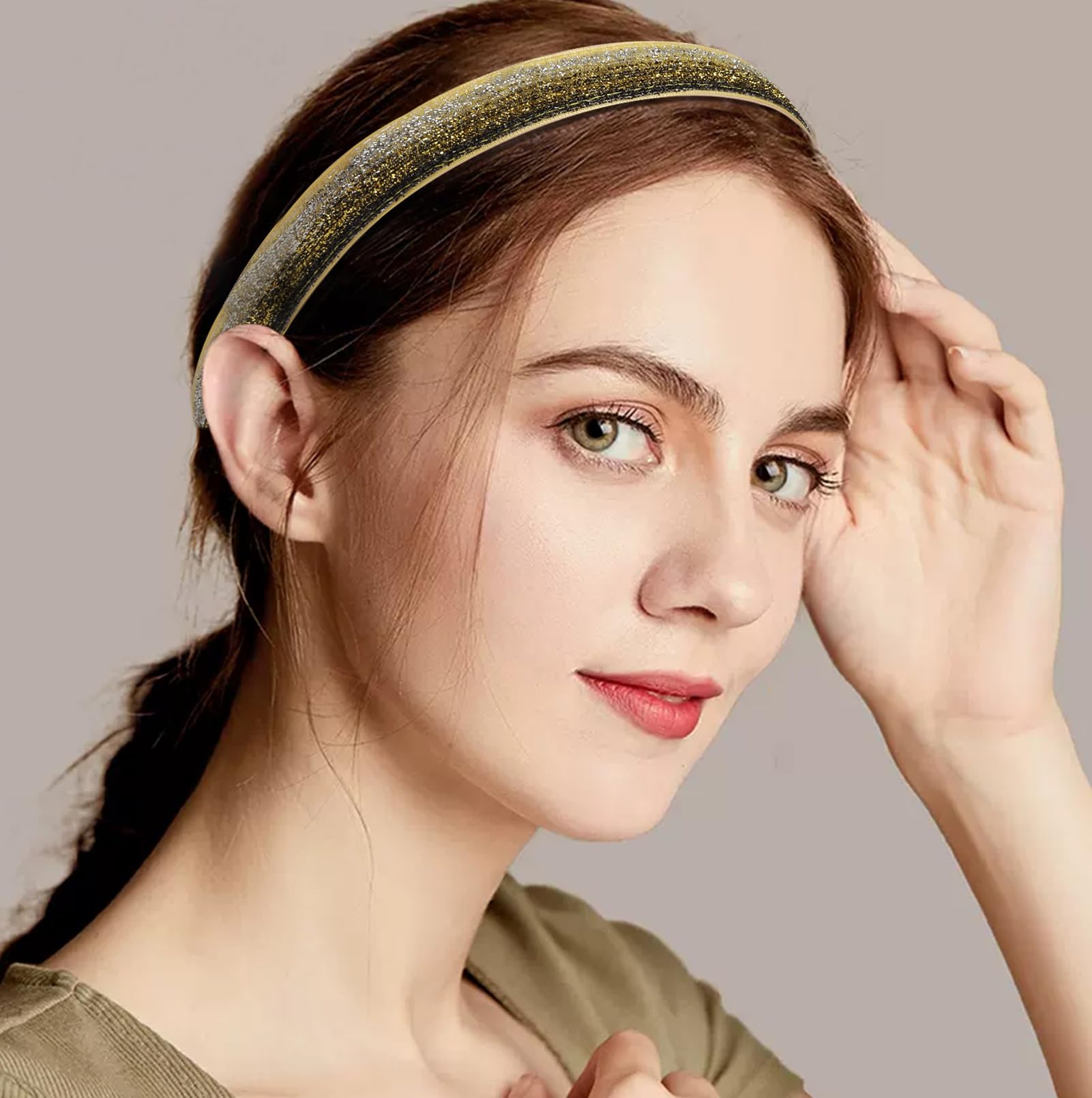 Nenjindz glitter headbands soft elastic material comfortable for kids