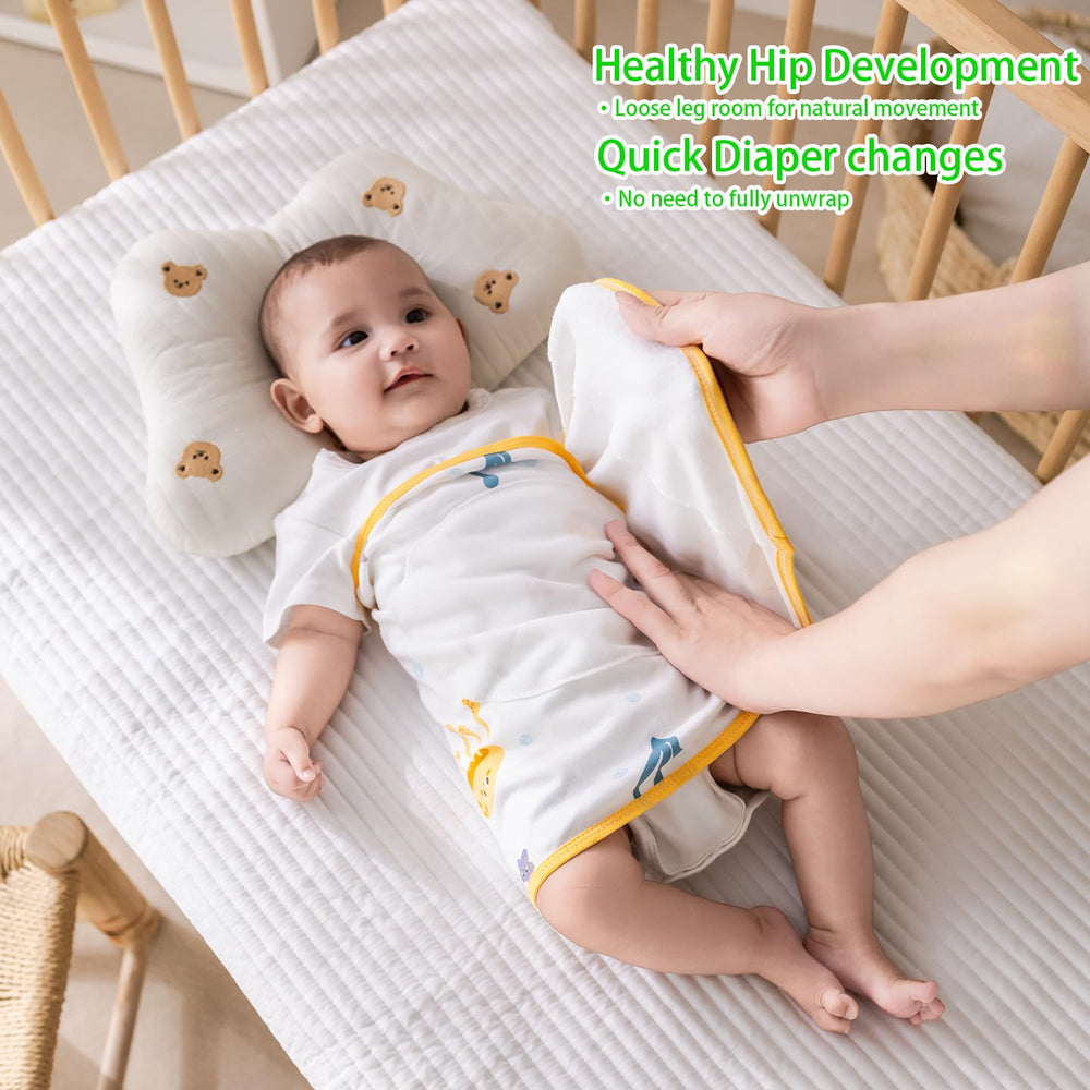 Nenolix breathable knit cotton swaddle for temperature regulation and skin comfort.
