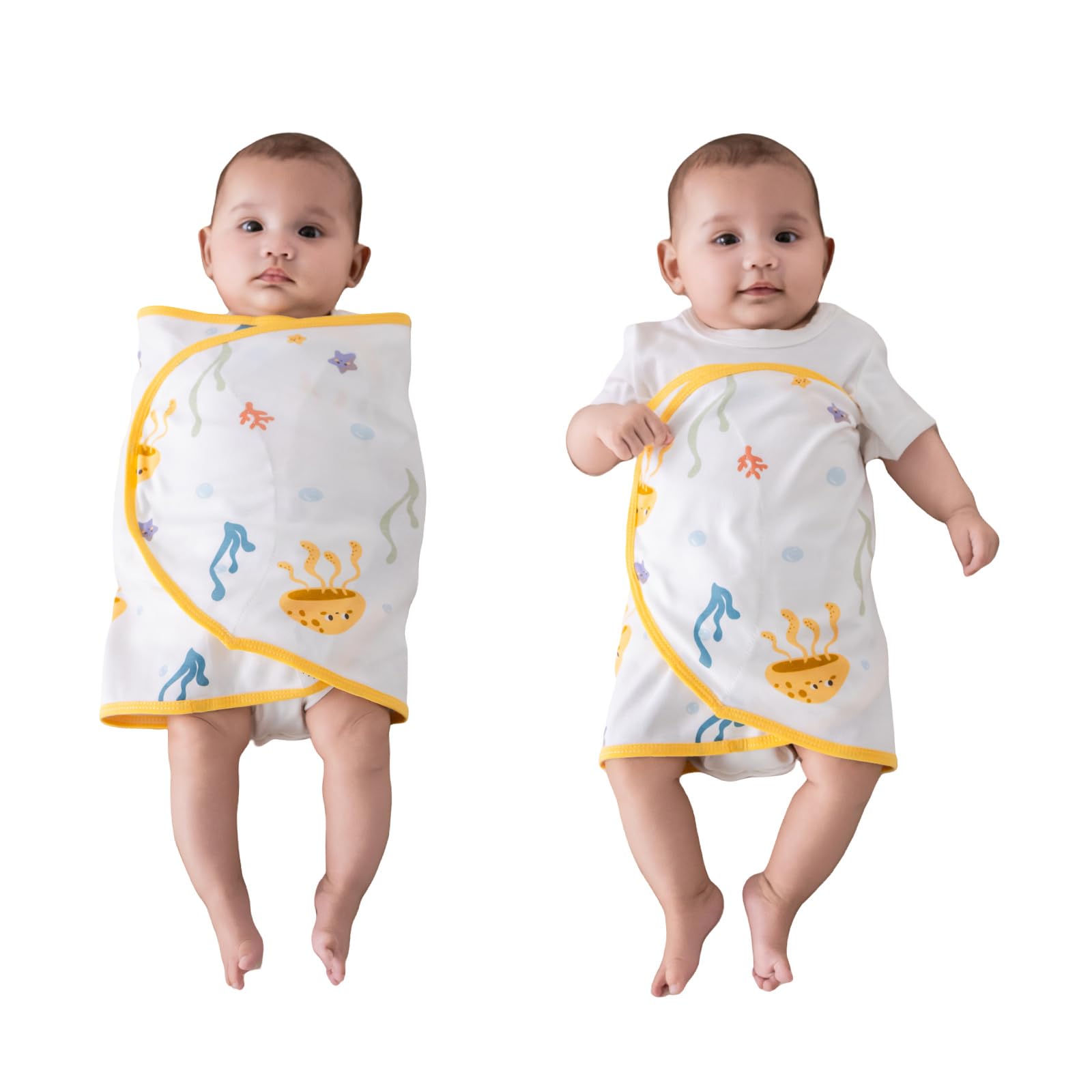 Nenolix swaddle wrap Ocean Realm pattern for cozy, breathable daytime sleep.