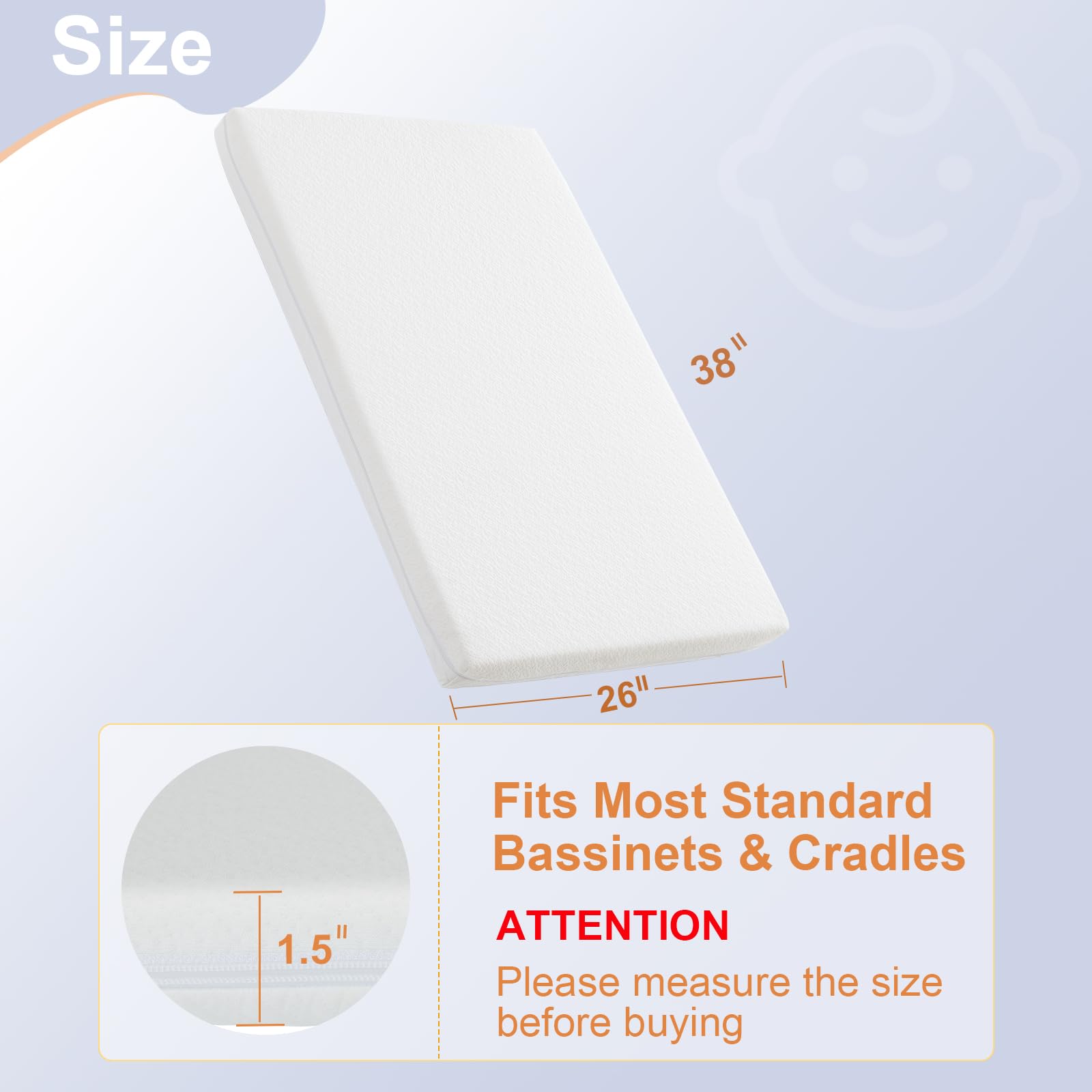 NeoBorn gel memory foam soft side provides cooling comfort for nap time