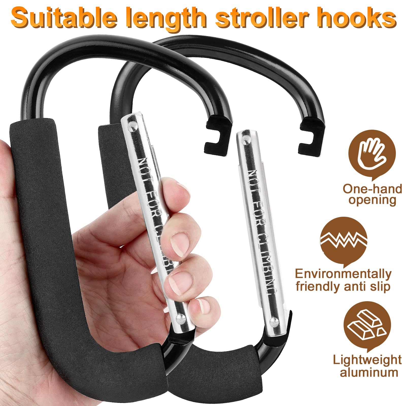 NEOACT large clip close-up highlights sturdy aluminum and anti-slip grip.