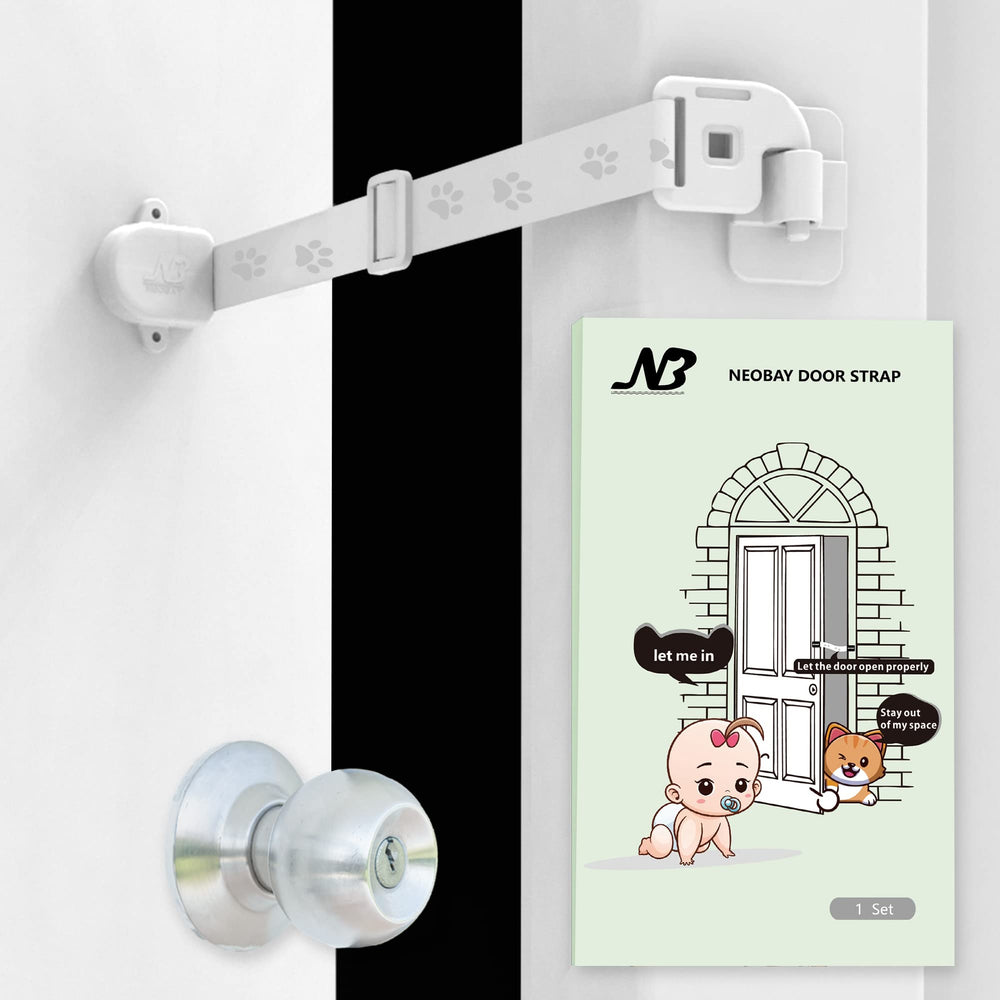 Neobay magnetic child-proof door lock package ready for installation.
