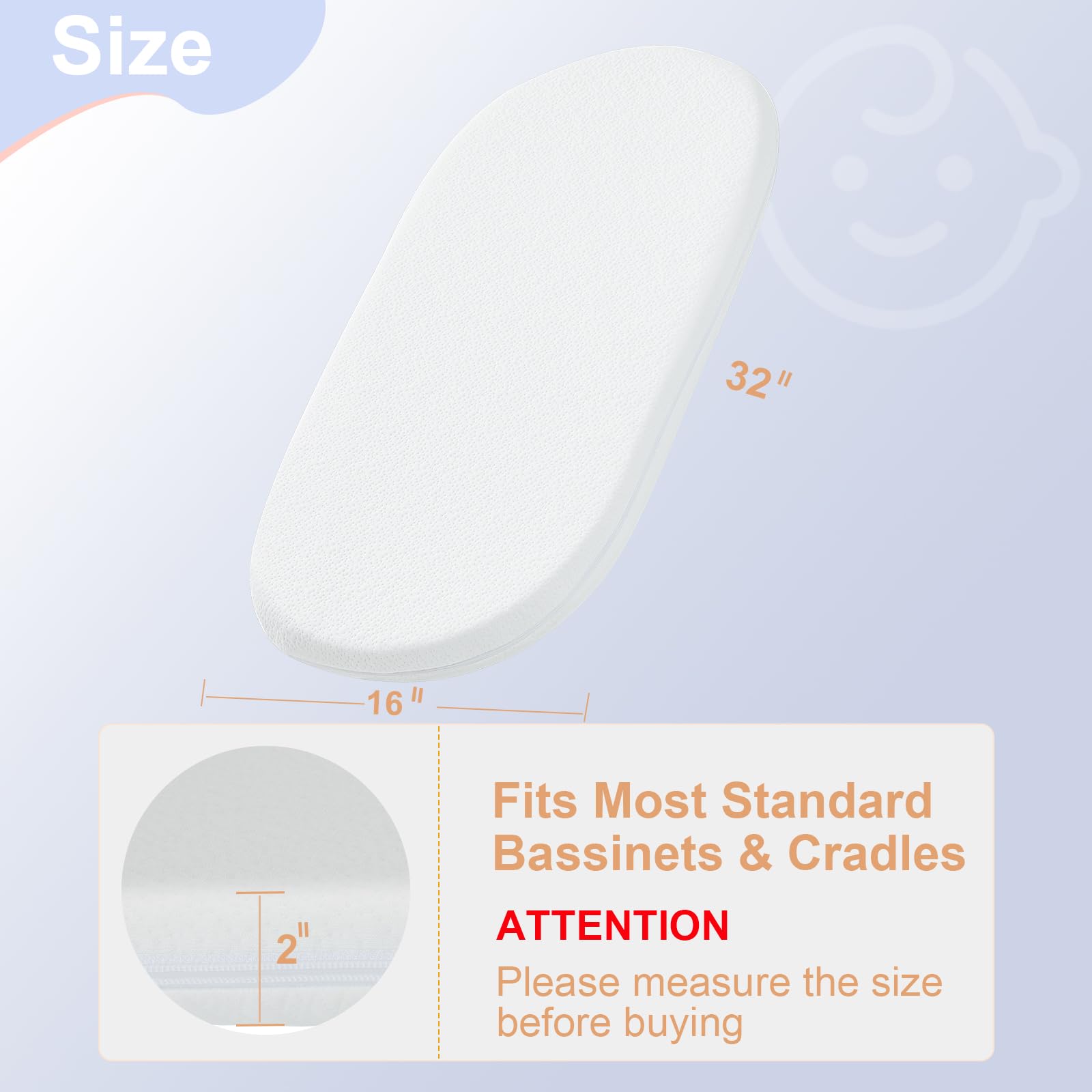 NeoBorn bassinet mattress pad cooling-gel-foam demonstrates soothing, breathable cooling for naps.
