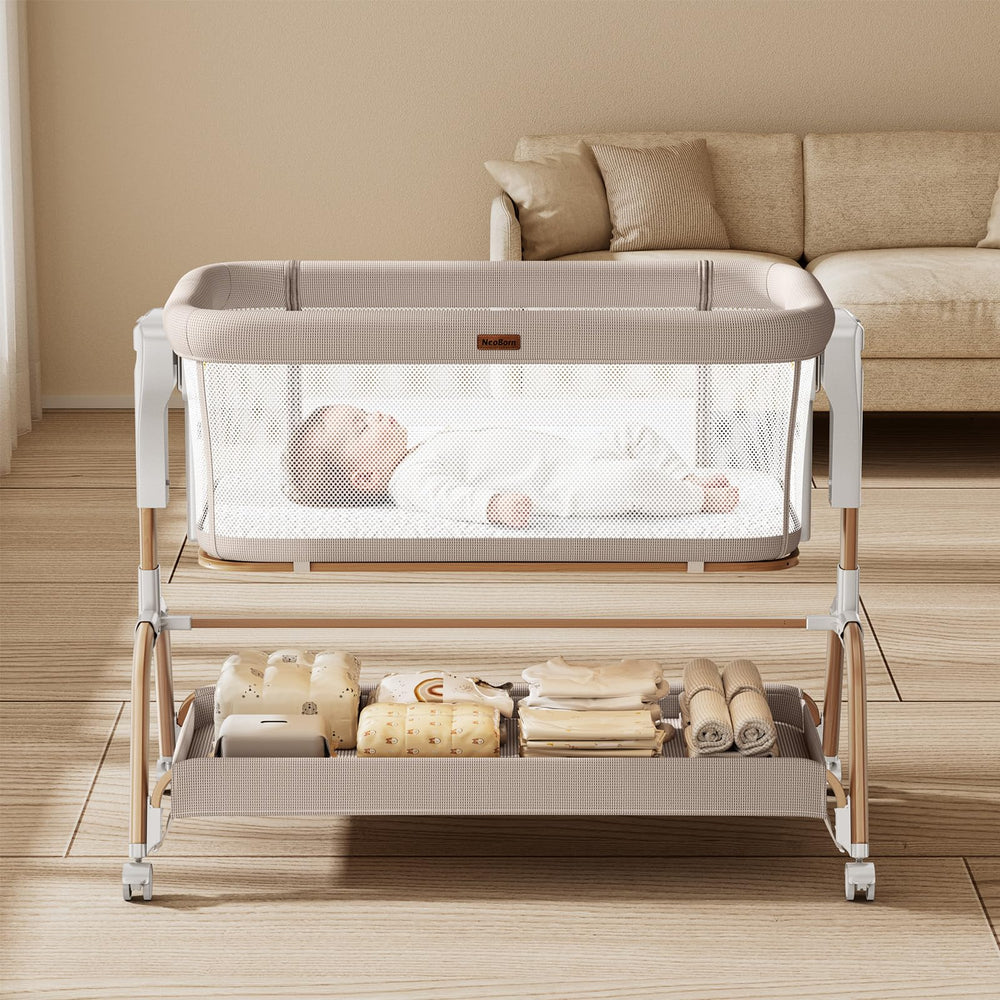 NeoBorn multi-use bassinet serves as standalone or bedside rocker for growth.