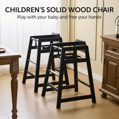 Neoflavie 2-pack high chair front view shows stable base and sleek black finish for confident meals.