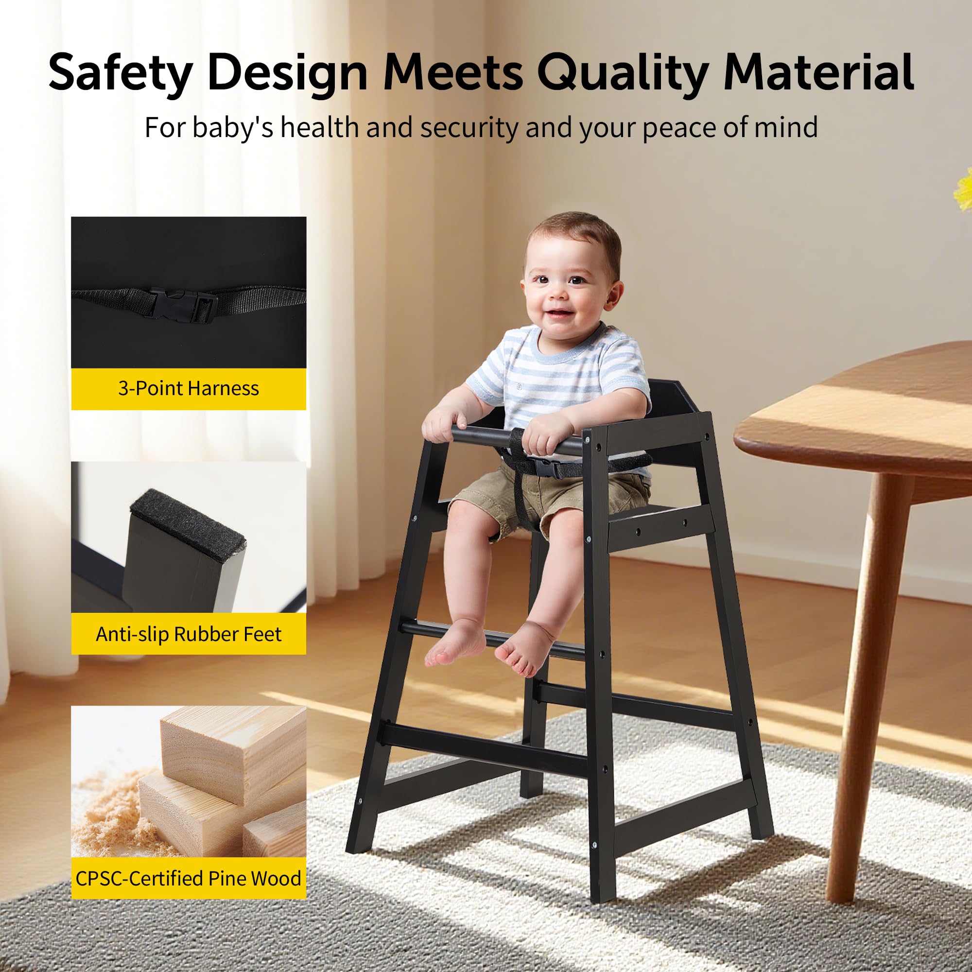 Neoflavie two-pack includes two wooden high chairs for families.