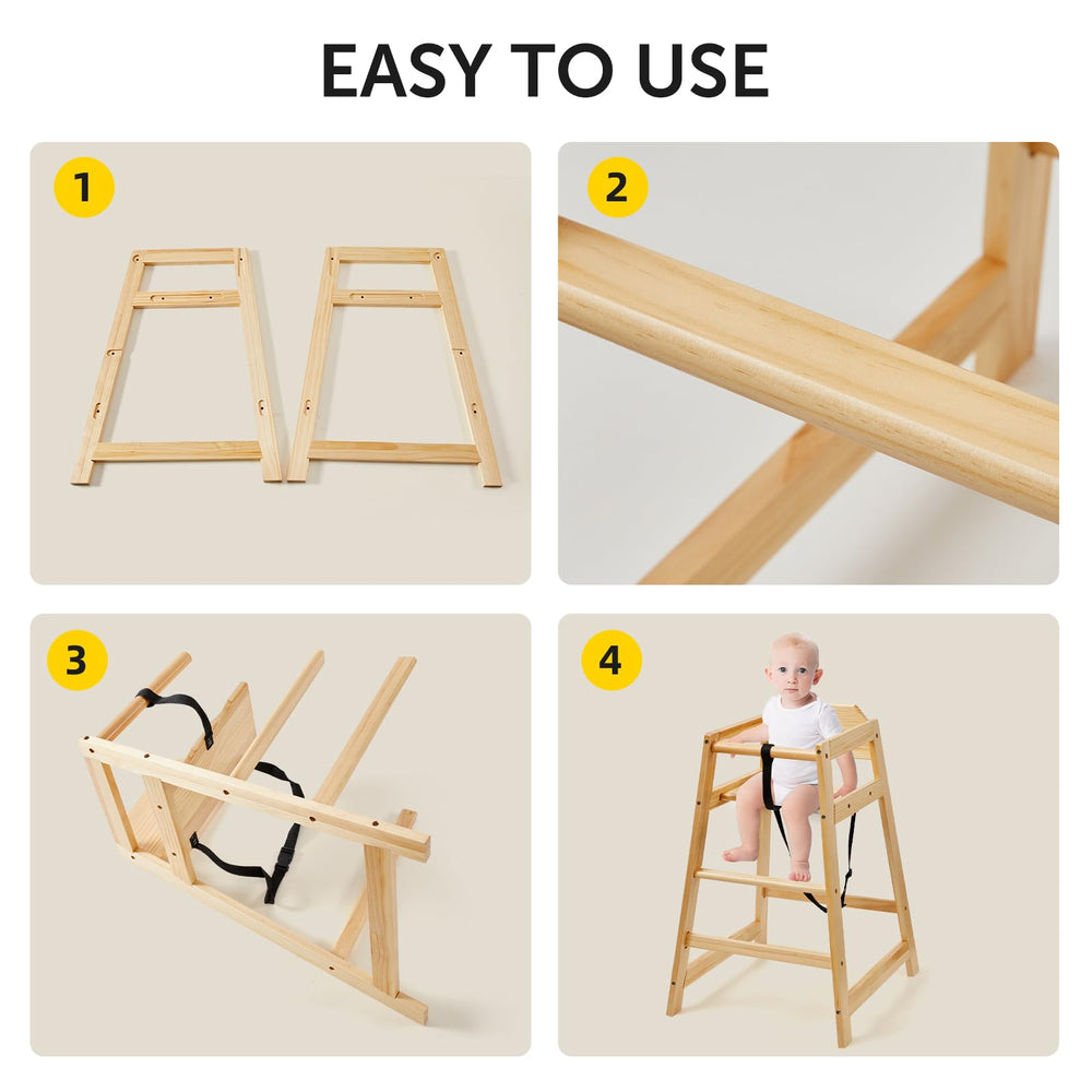 Neoflavie high chair with anti-slip foot pads protecting floors