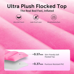 Neoflavie pillow offers abdominal relief gap to ease back strain during hours of rest.