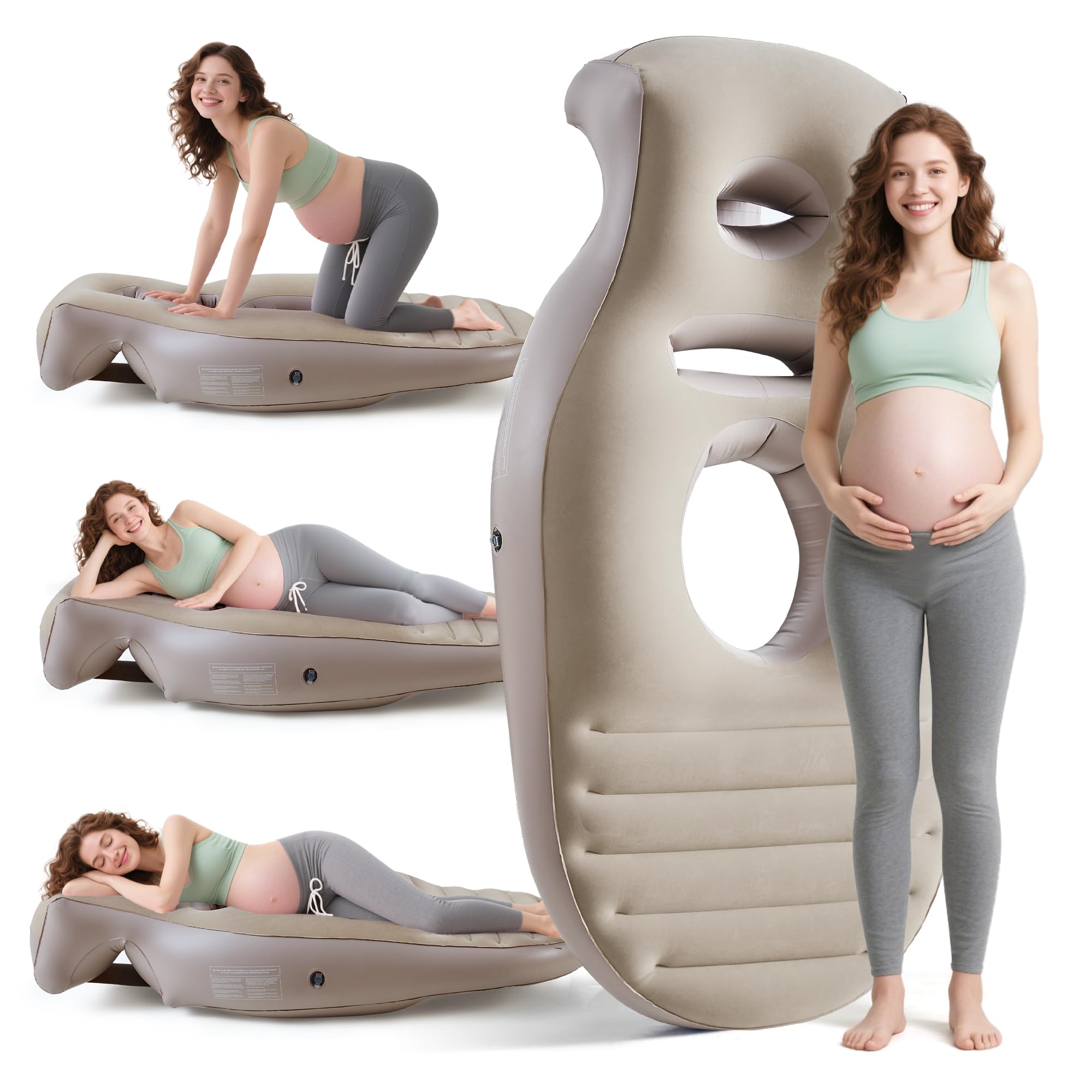 Neoflavie inflatable pregnancy pillow with elevated belly support for comfortable prone sleeping