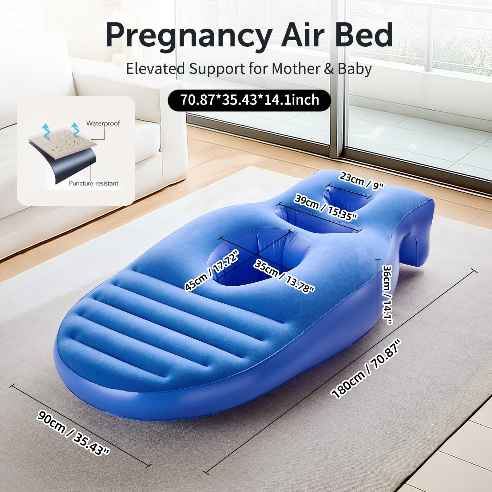 Neoflavie inflatable pillow head-rest promotes neck alignment for restful sleep.