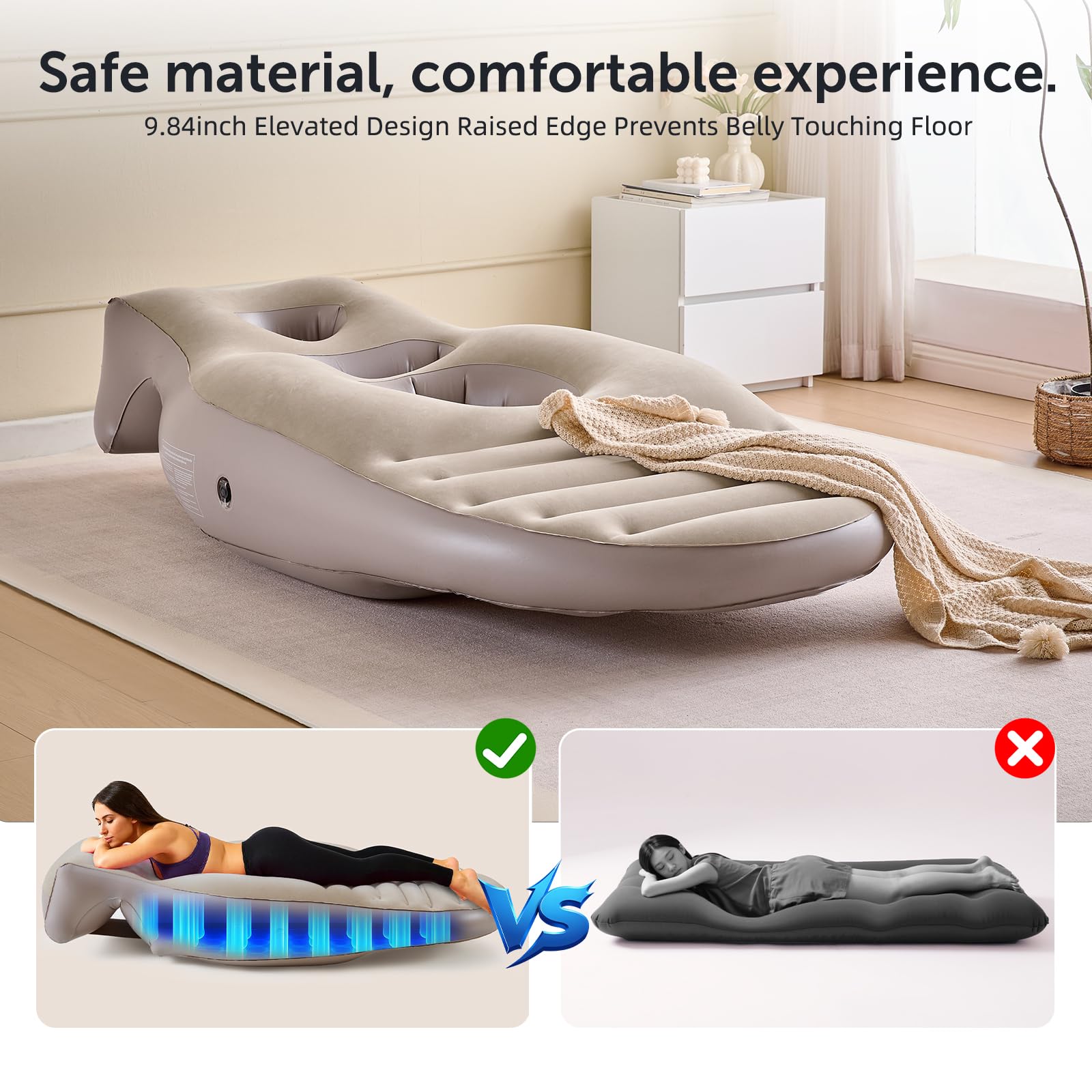 Neoflavie head and arm support aiding relaxed posture during massages or naps