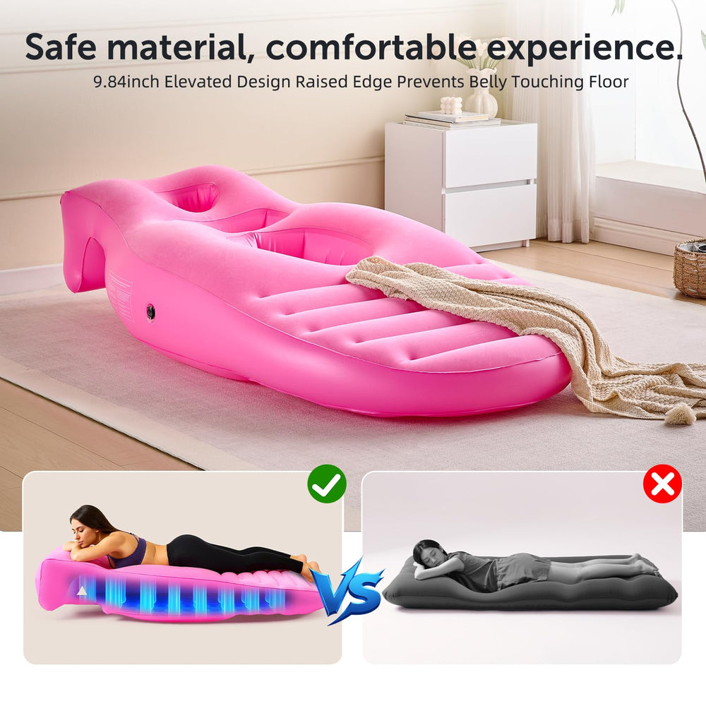 Triple-hole design cushions belly, chest, and arms for targeted comfort.