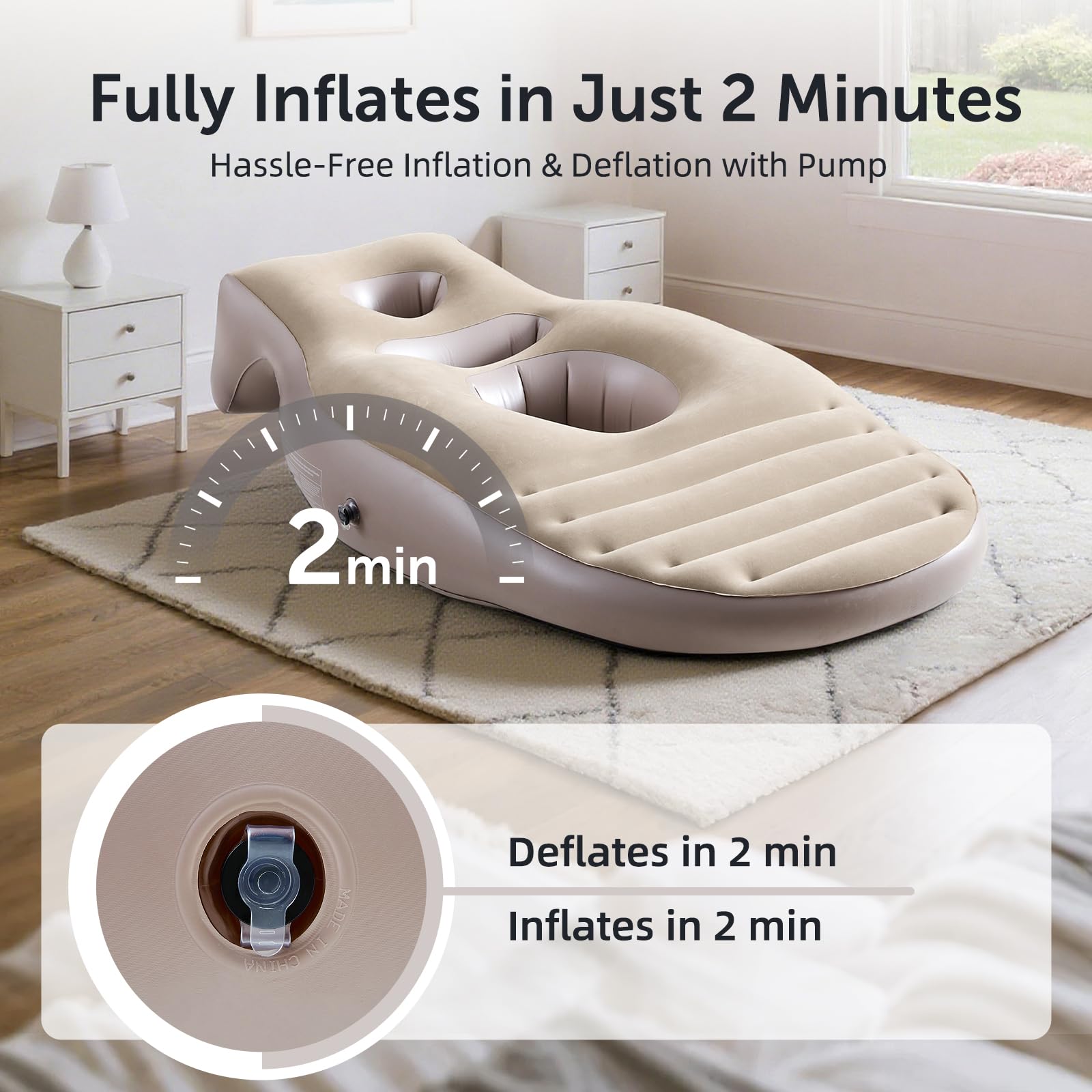 Durable Neoflavie PVC velvet construction for lasting comfort