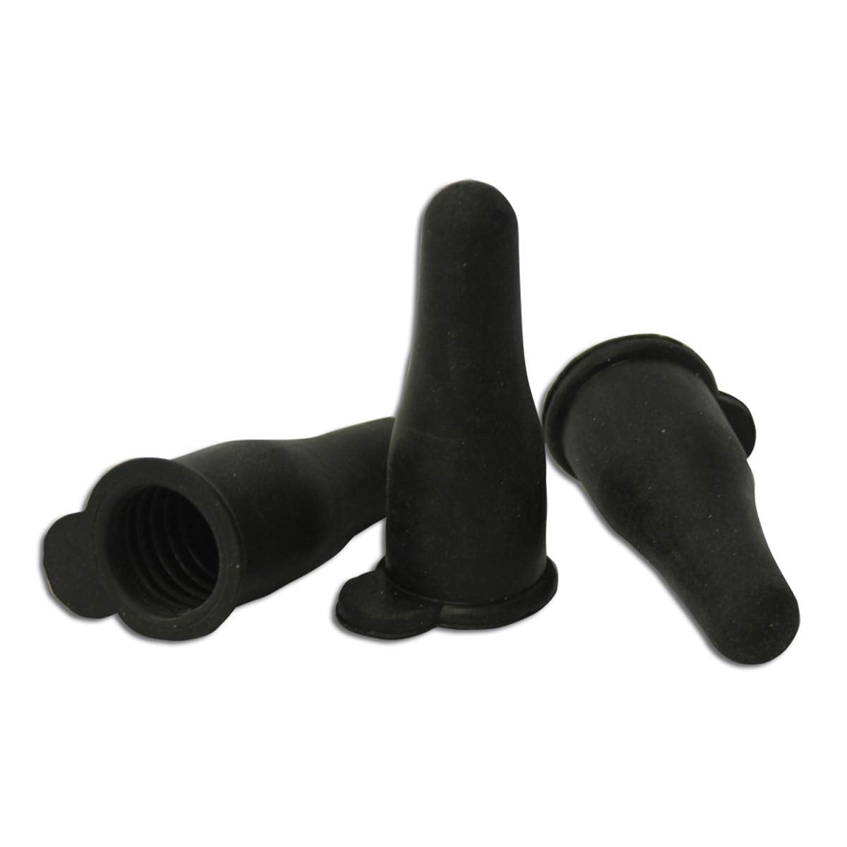 Neogen 7005 three-pack black gum rubber lamb nipple close-up showing soft, pliable tip for easy feeding setups