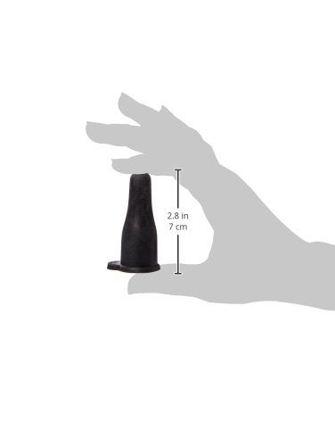 Neogen 7005 lamb nipple in black attached to a standard bottle demonstrating compatibility and durable design