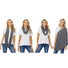 NeoTech Care breastfeeding scarf demonstrates multi-use styling for on-the-go moms.