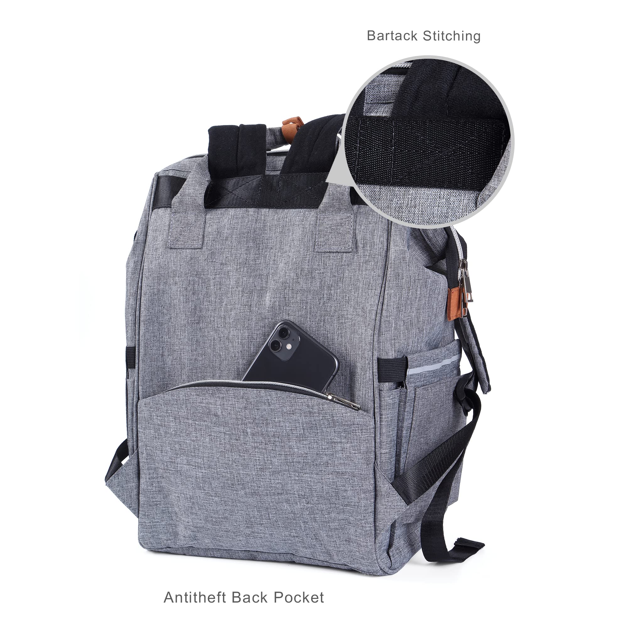 NeoTech Care diaper bag backpack gray insulated bottle pouches with temperature control