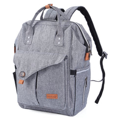 NeoTech Care diaper bag backpack gray open for easy access during diaper changes