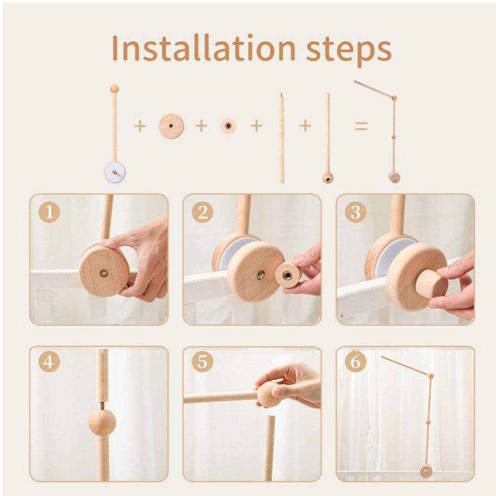 Nerdichic crib mobile arm 360-degree rotation feature enabling flexible mobile placement