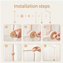 Nerdichic crib mobile arm 360-degree rotation feature enabling flexible mobile placement
