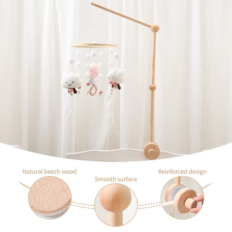 Nerdichic neutral nursery decor image showing white, cream and wood tones