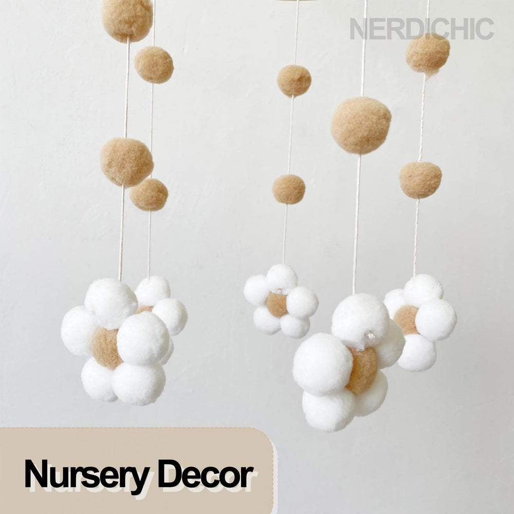 Nerdichic newborn gift flower mobile offers a charming keepsake for parents.