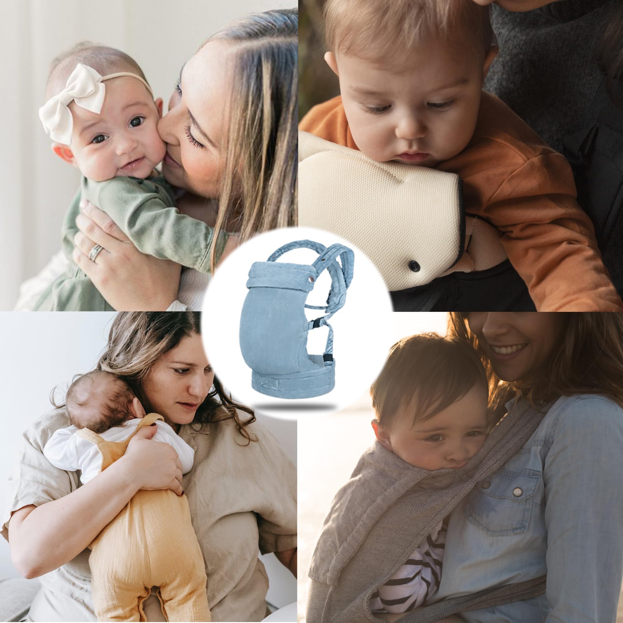 Nest Blanche back-facing option ideal for calm, secure newborn carry.