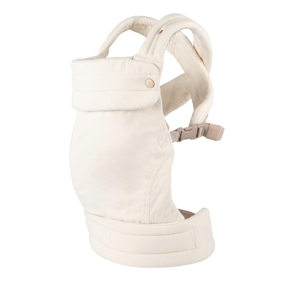 Nest Blanche baby carrier front view in off-white for hands-free everyday use