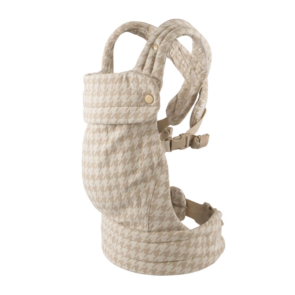 Nest Blanche baby carrier houndstooth front view for hands-free daily errands