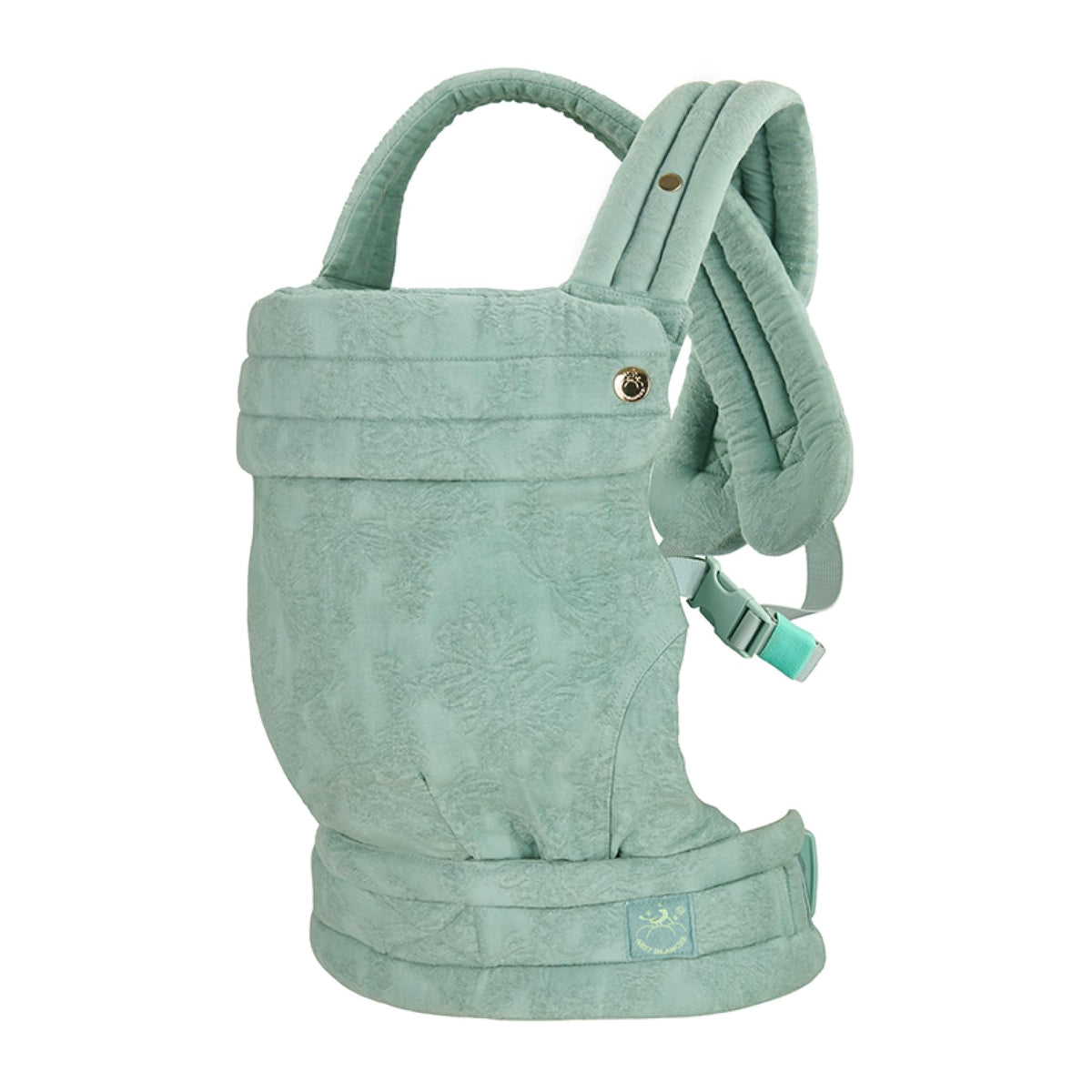 NEST BLANCHE baby carrier teal front view for comfortable hands-free outings