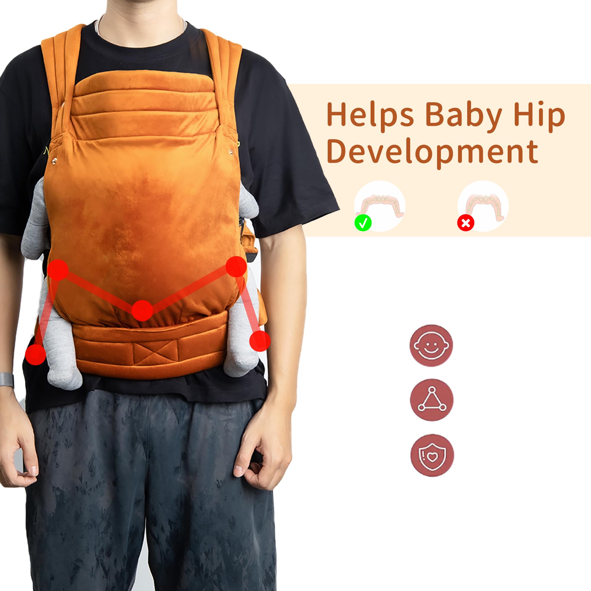 NEST BLANCHE X-shaped back design orange improves weight distribution for comfort