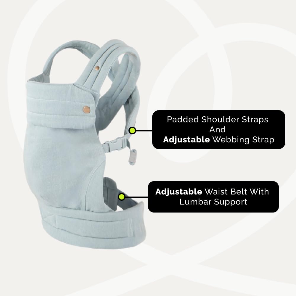 Nest Blanche denim carrier worn during a family outing for effortless wear.