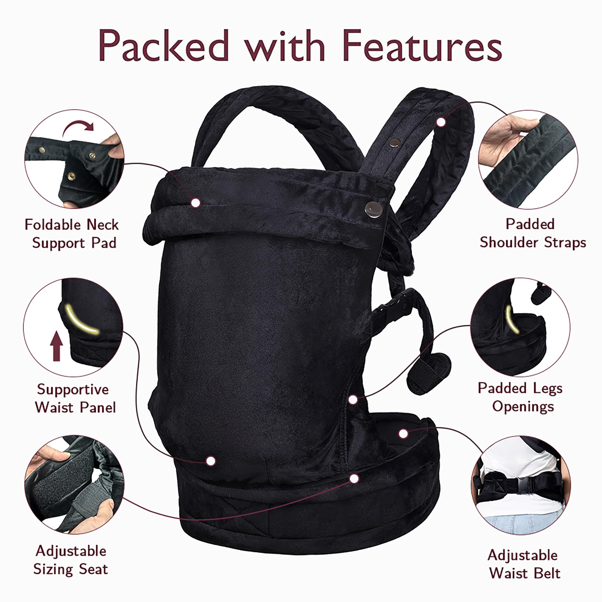 NEST BLANCHE foldable neck support black provides gentle cervical spine support for naps