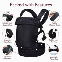NEST BLANCHE foldable neck support black provides gentle cervical spine support for naps