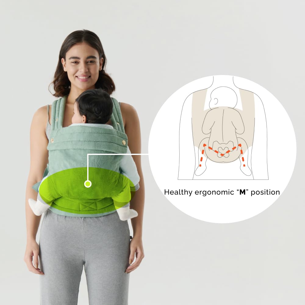 NEST BLANCHE newborn-to-toddler ergonomic seat promotes healthy hip positioning