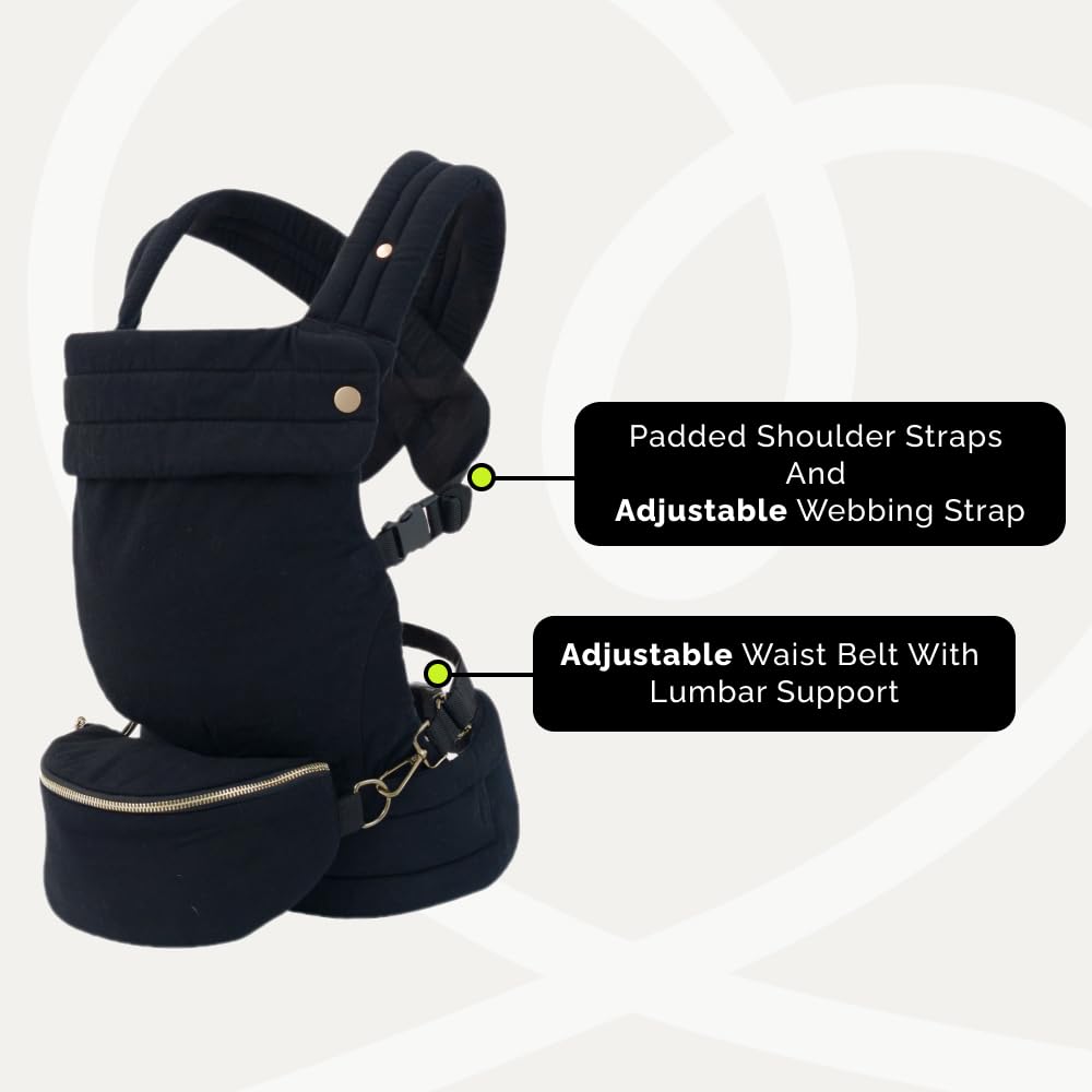 Nest Blanche waist-belt extended-strap close-up emphasizing up to 55-inch waist adjustment.