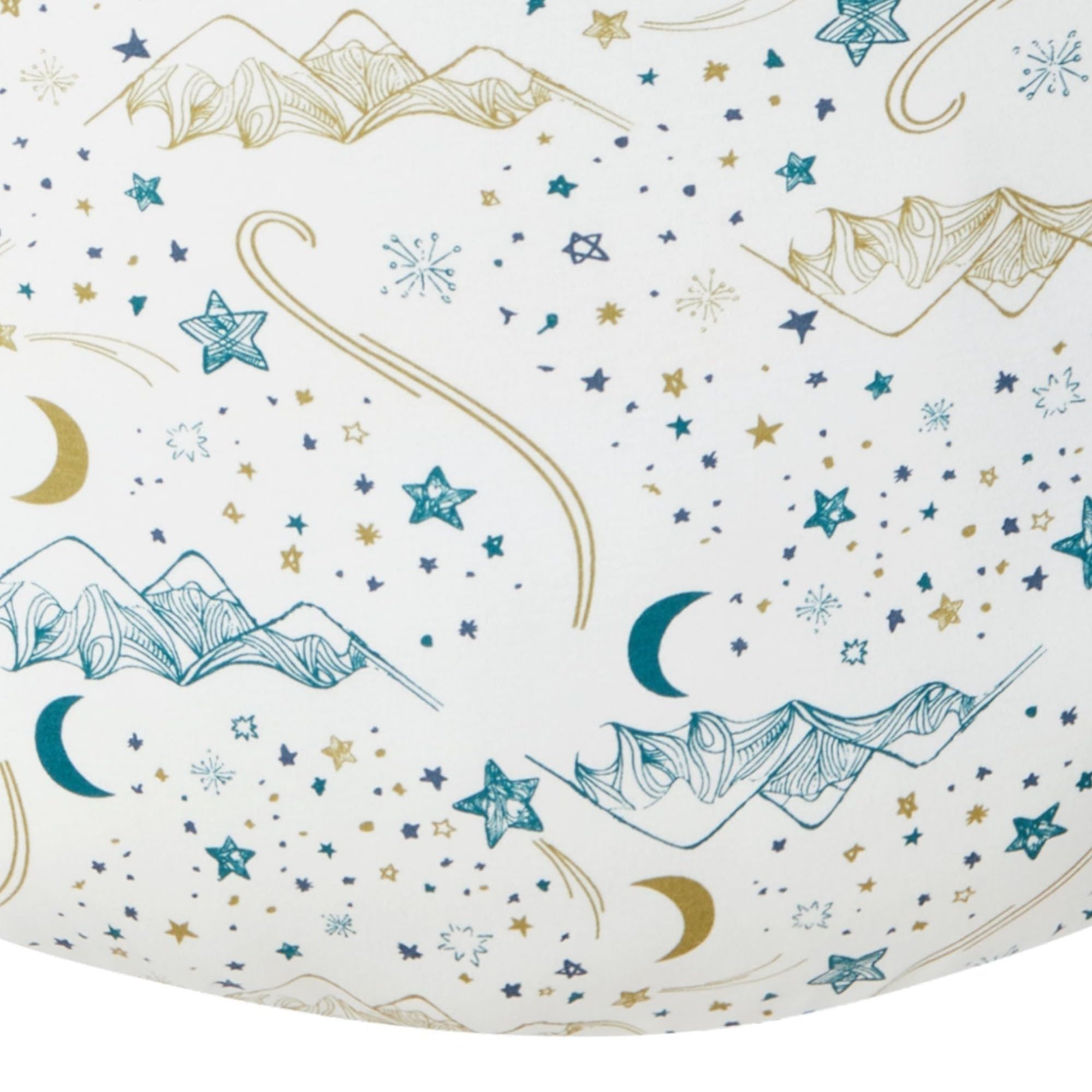 Nest Designs Stars White sleep bag zipper area supports easy diaper changes.