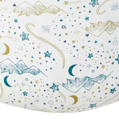 Nest Designs Stars White sleep bag zipper area supports easy diaper changes.