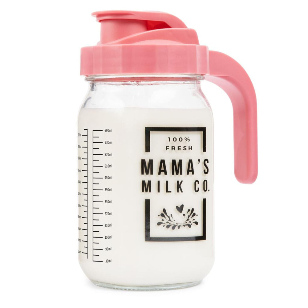 Nestberry breastmilk pitcher with leak-proof lid for spill-free fridge storage