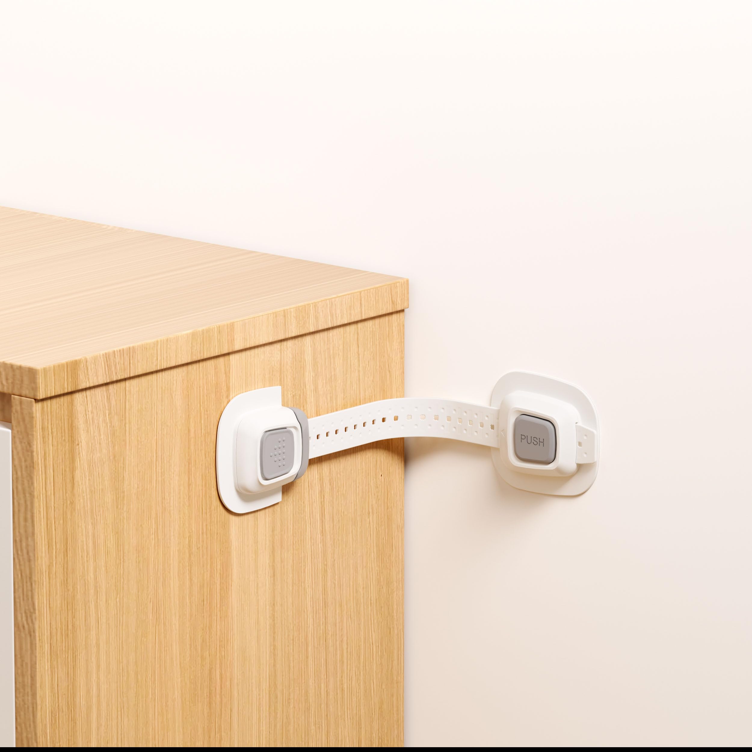 NestGuard adjustable straps close-up demonstrating flexible fit around corners.
