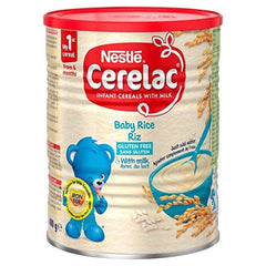 Nestle Cerelac Rice with Milk cereal pack of four cans supports gentle digestion for babies