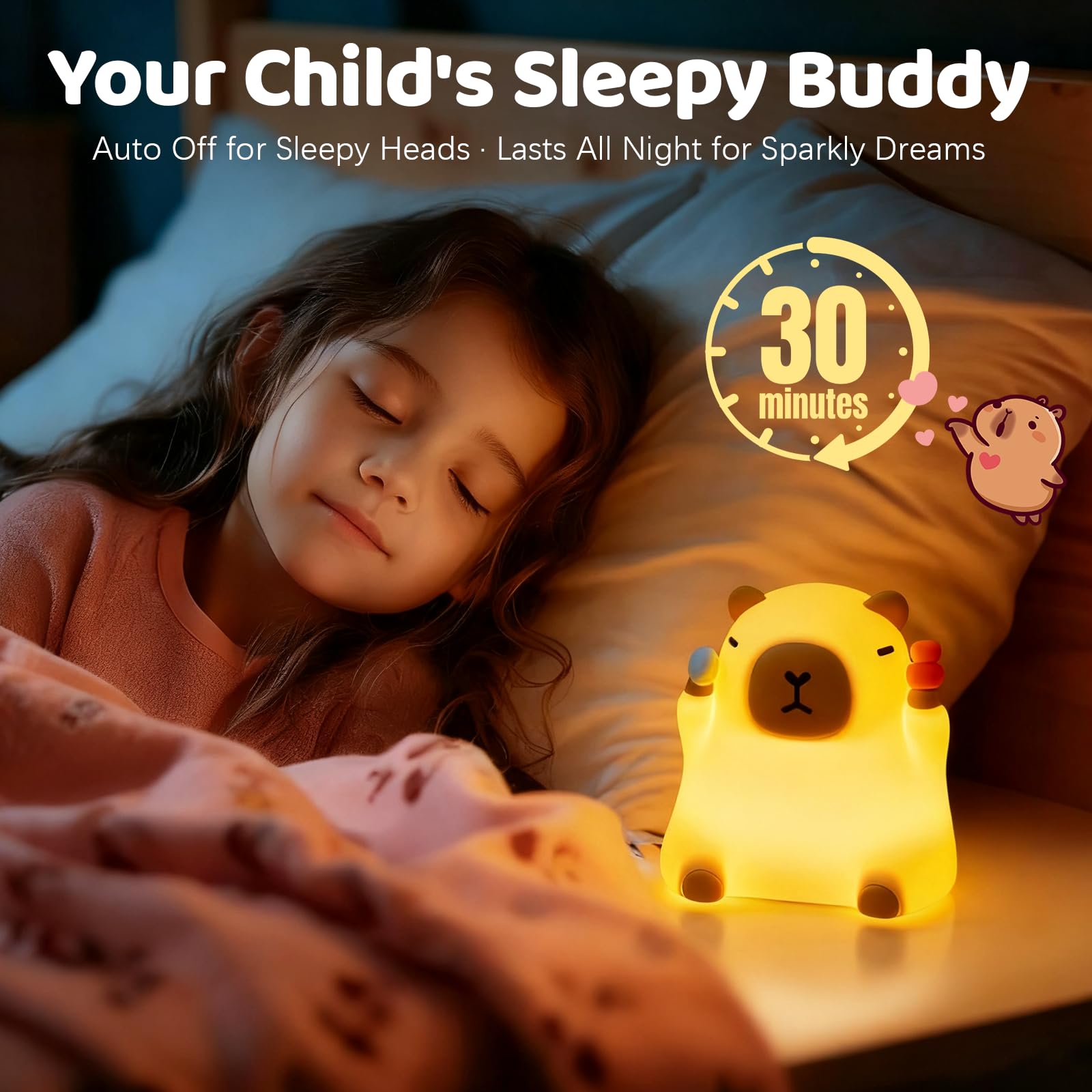 NesveCit Capybara Night Light timer helps automatic shutoff