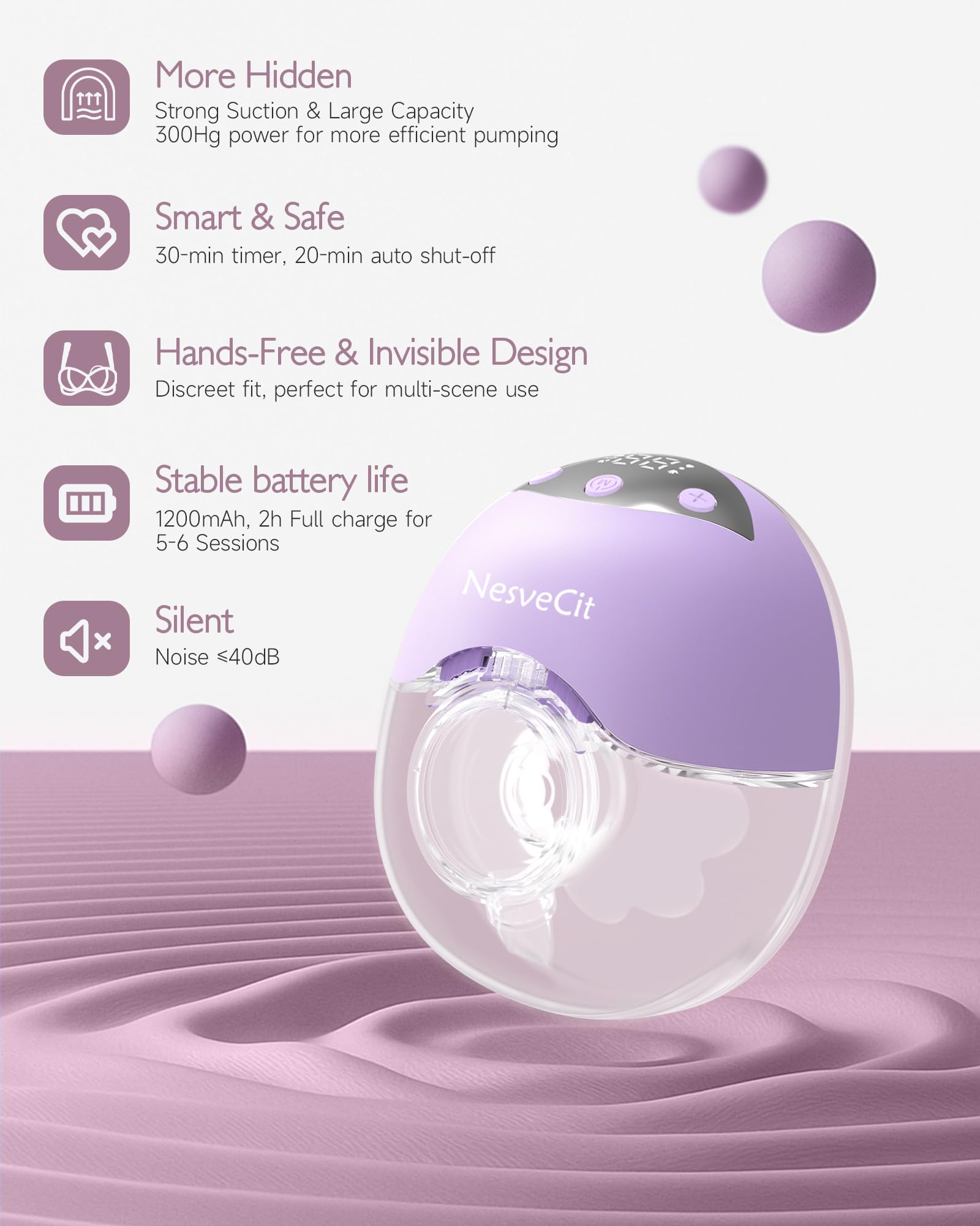NesveCit pump with 4 modes and 12 levels for customized expression.