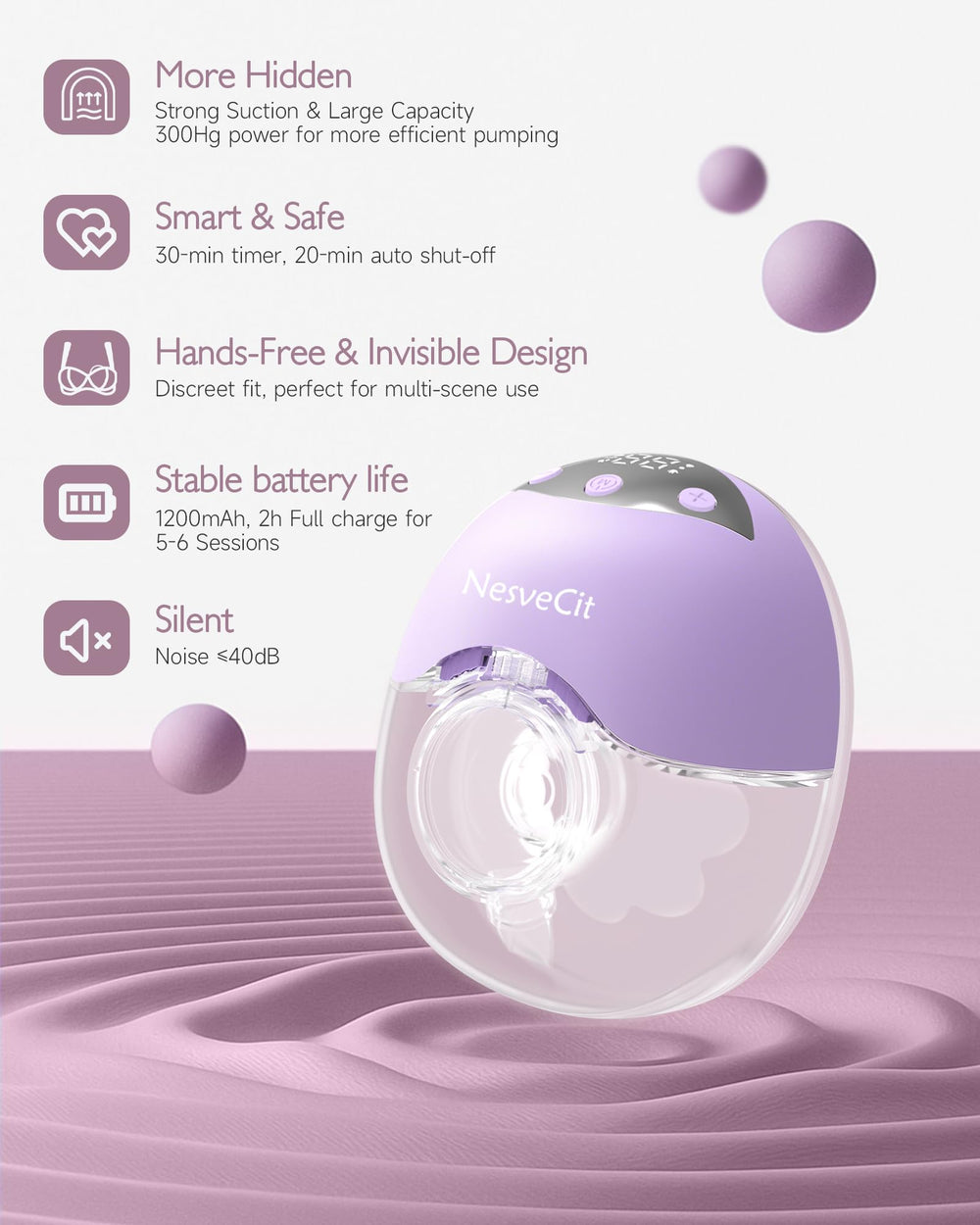 NesveCit pump with 4 modes and 12 levels for customized expression.