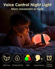 NesveCit panda night light color options enable mood lighting for reading.