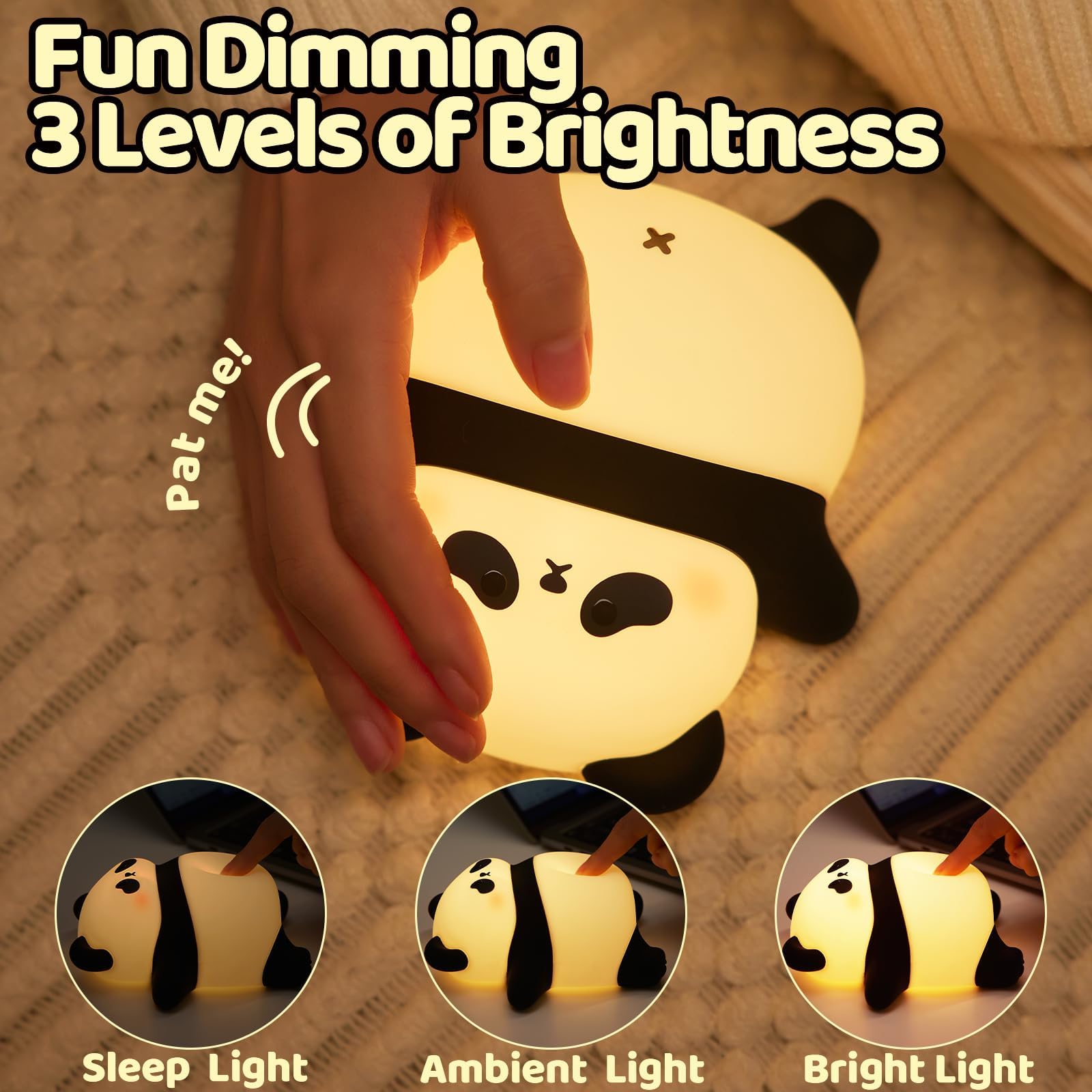 NesveCit Panda Night Light side-lit shows a cozy glow for late feeds.