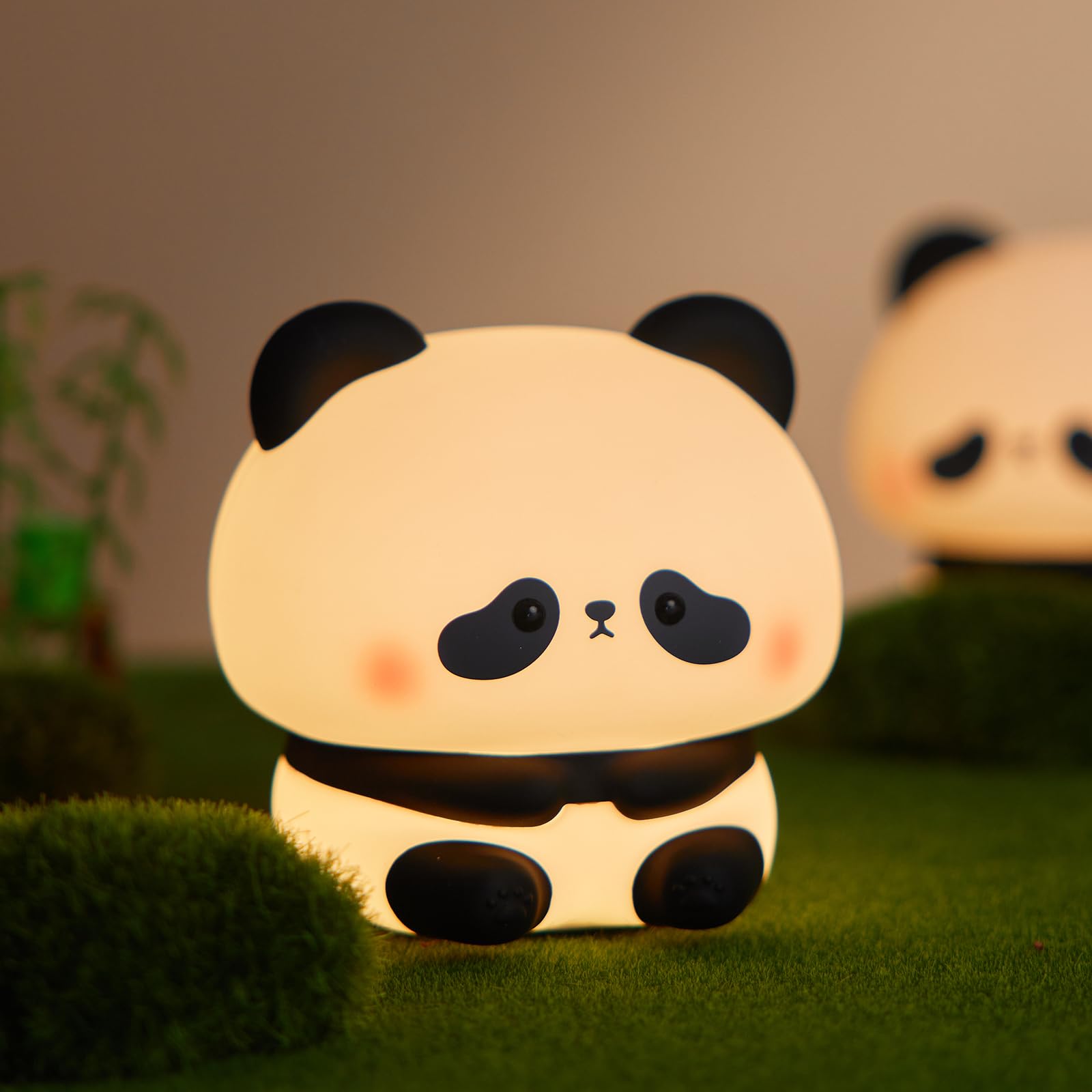 NesveCit panda night light top view showing compact silicone safety for nurseries