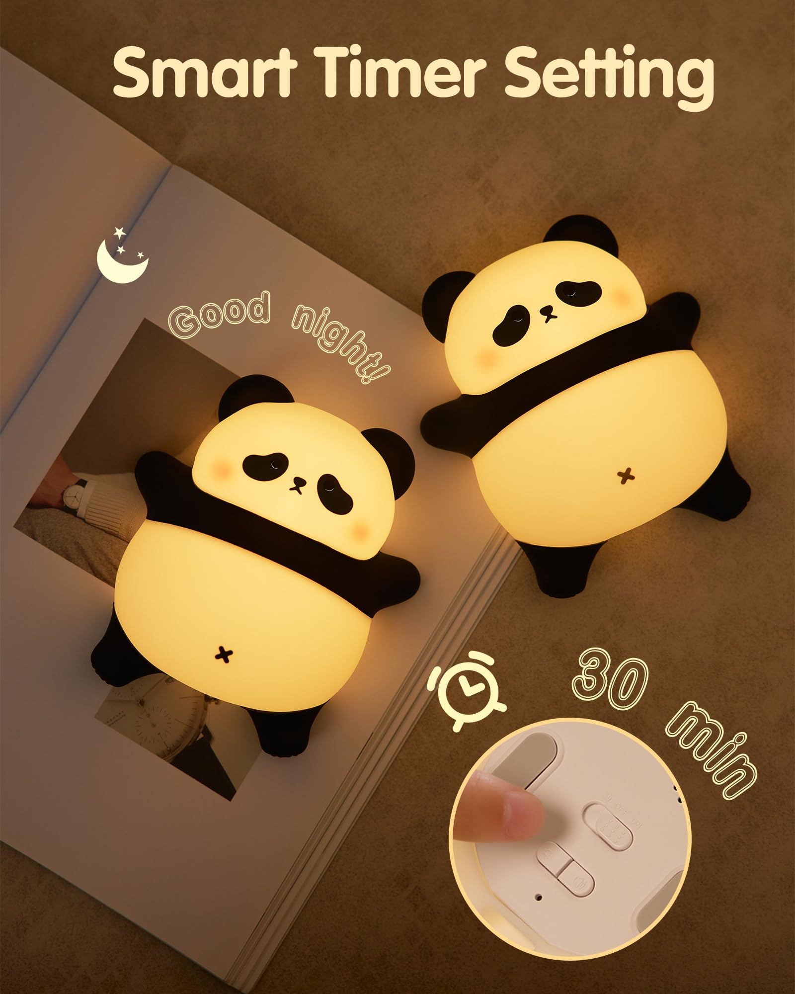 Gift-ready NesveCit Snoring Panda Night Light packaging.