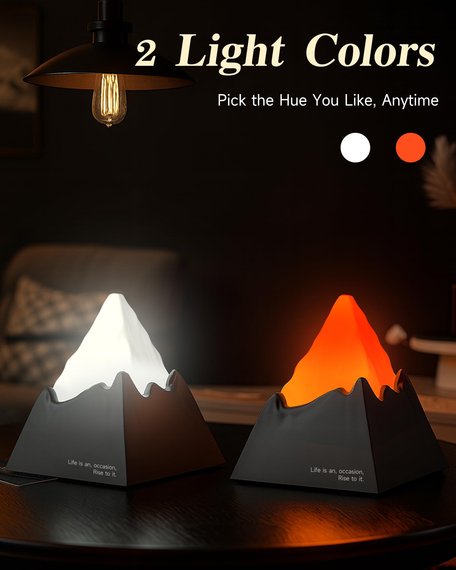 NesveCit Volcano Lamp built-in 2000mAh battery for cordless use.