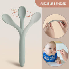 Bendable handle feature eases feeding directions and reduces mess.